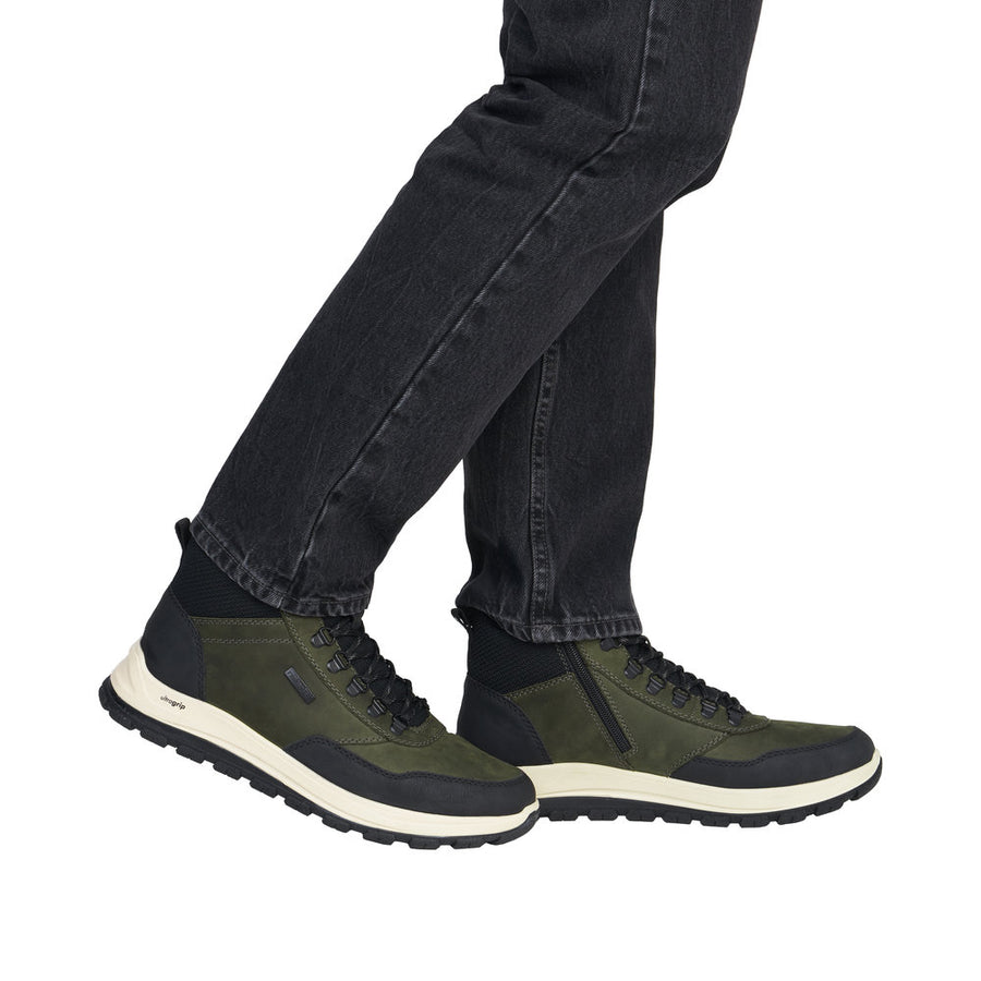 Rieker B8124-54 Stanley Green/Black Water resistant Boots