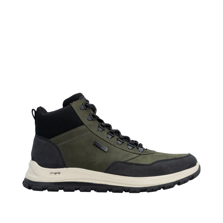 Rieker B8124-54 Stanley Green/Black Water resistant Boots