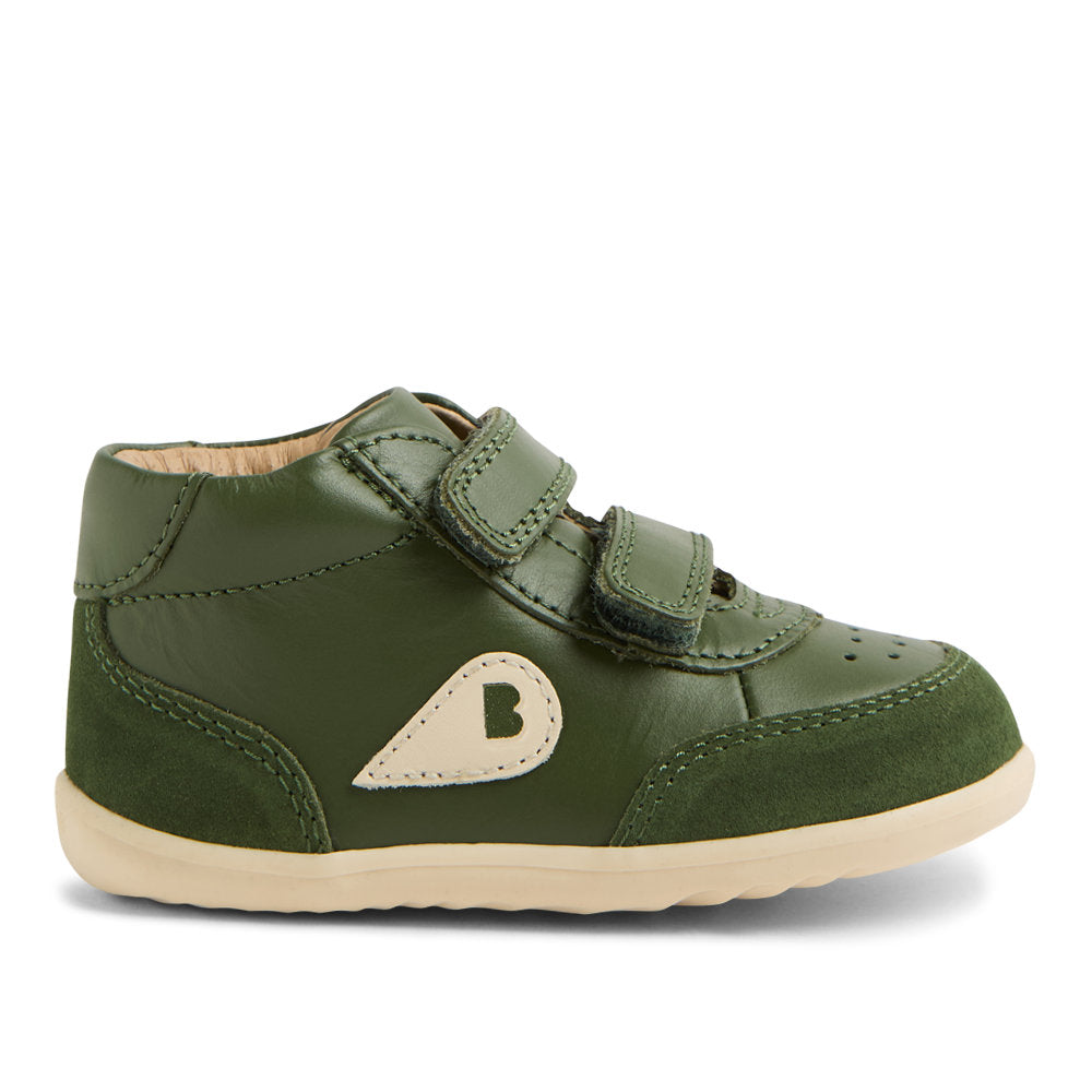 Bobux Champ High Step Up Bronze Green Leather Boots