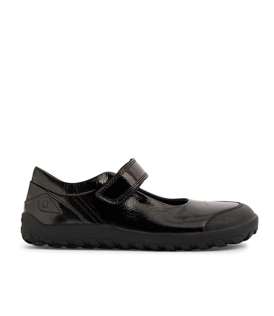 Bobux Hula Kid Plus Black Patent BAREFOOT School Shoes