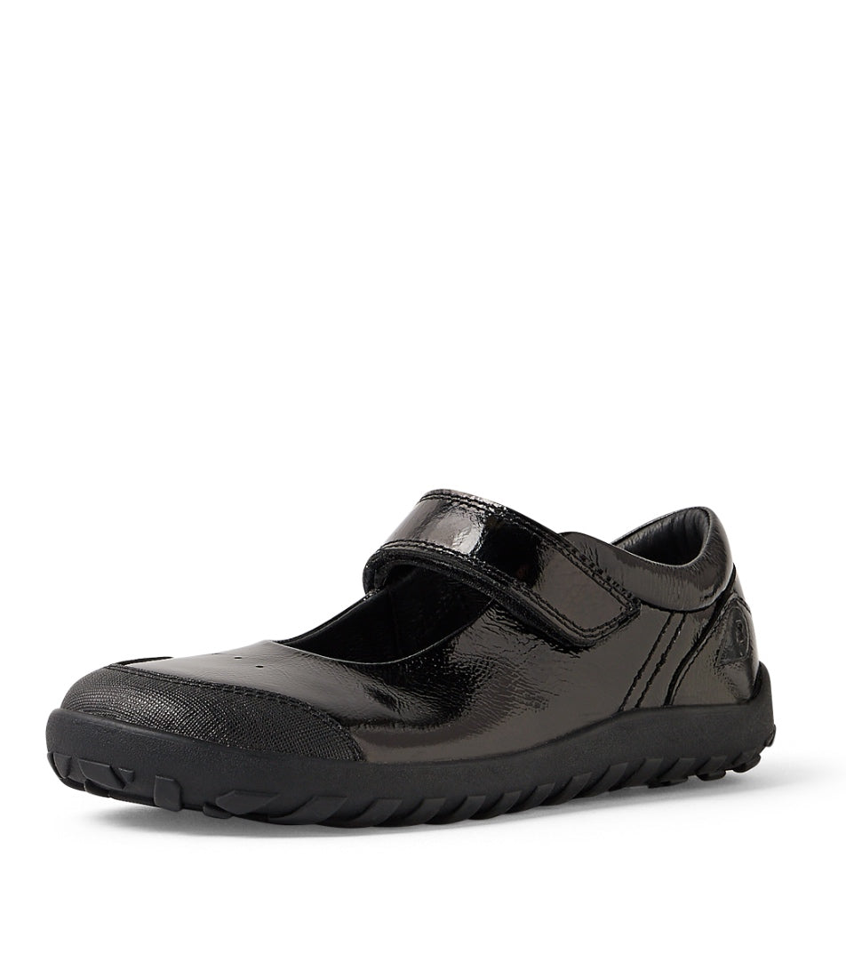 Bobux Hula I-Walk Black Patent BAREFOOT School Shoes