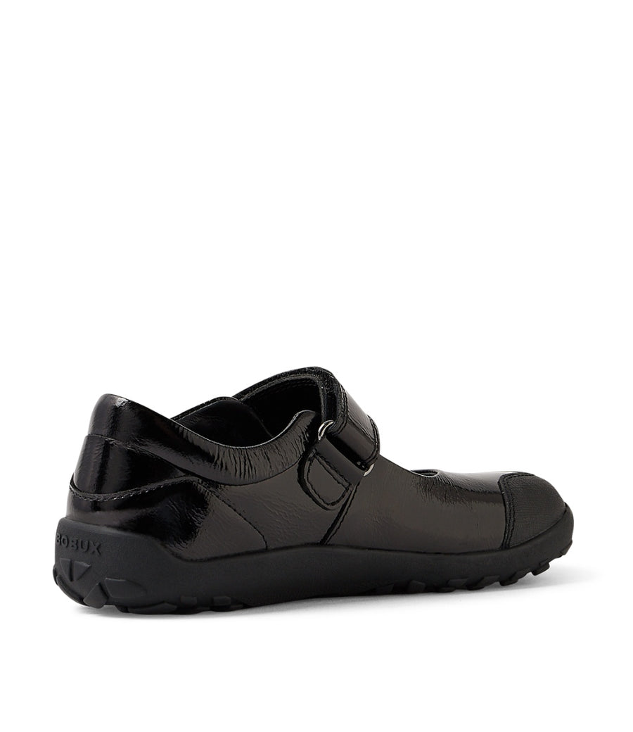 Bobux Hula Kid Plus Black Patent BAREFOOT School Shoes