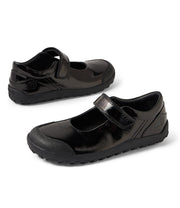 Bobux Hula Kid Plus Black Patent BAREFOOT School Shoes