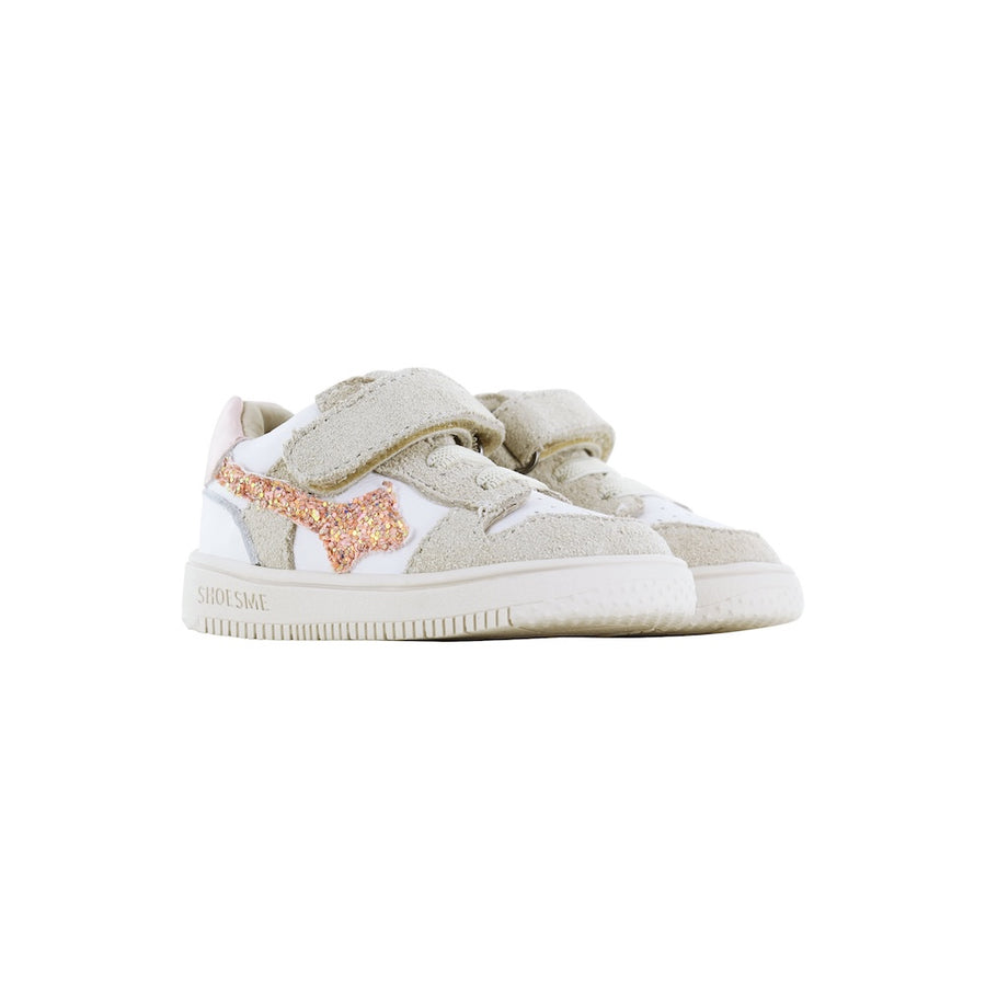 Shoesme BN26S032-H Beige Pink Glitter Trainers