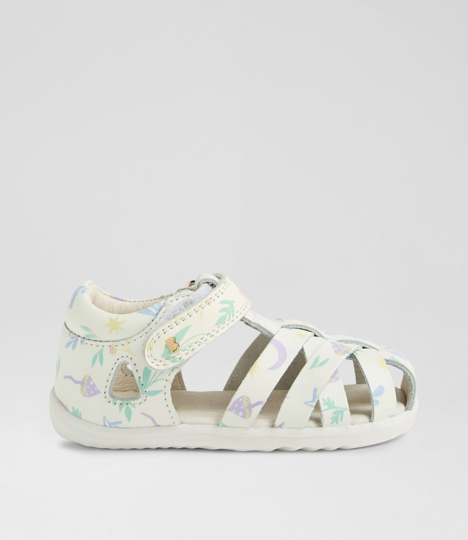 Bobux Tropicana II Step Up White Floral Sandals