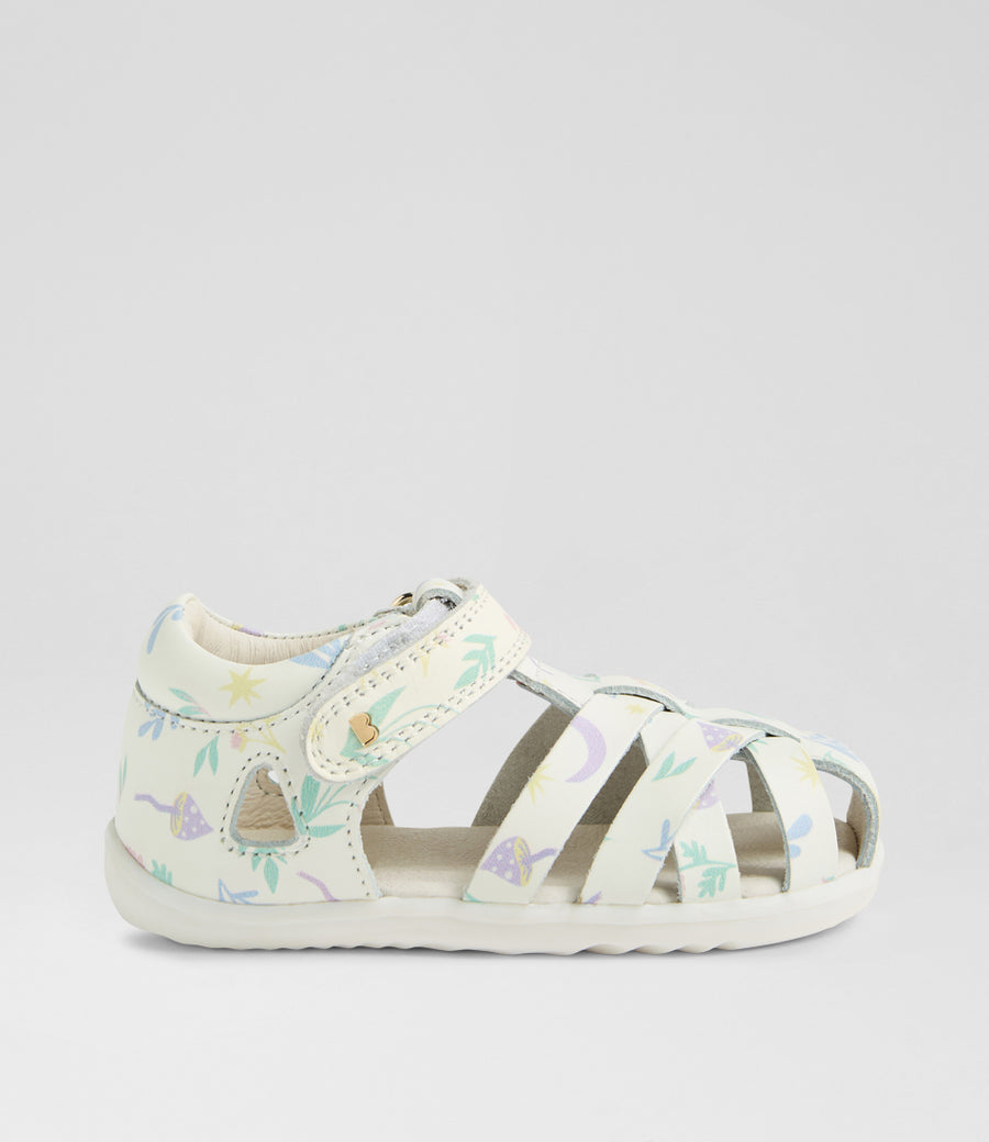 Bobux Tropicana II Step Up White Floral Sandals