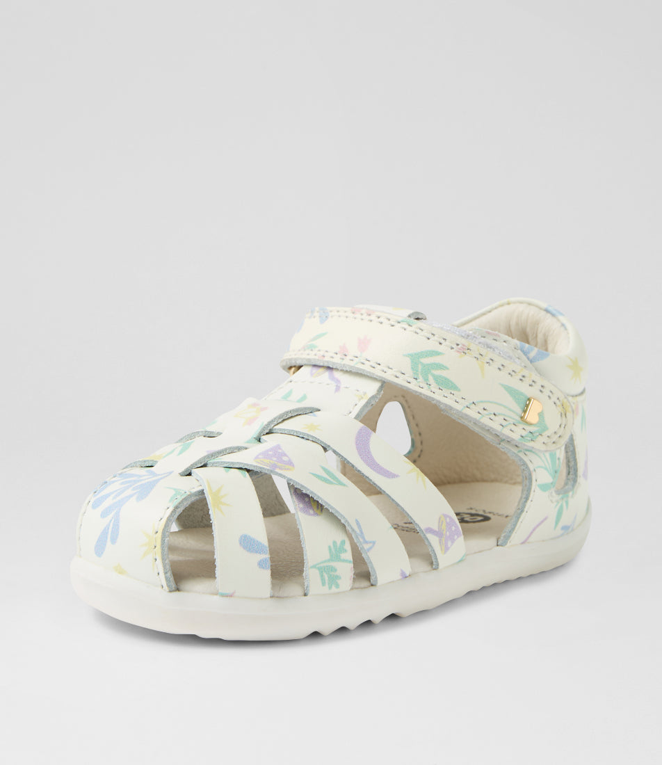 Bobux Tropicana II Step Up White Floral Sandals