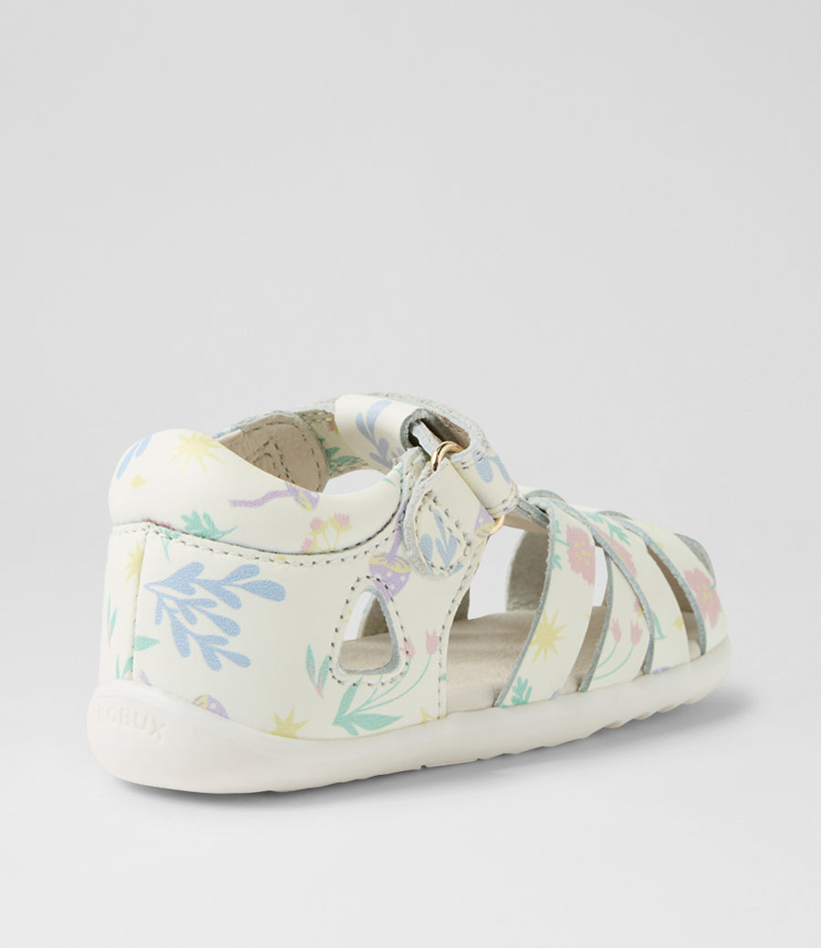 Bobux Tropicana II Step Up White Floral Sandals