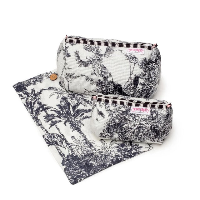 Serendipity By Ellie Beaumont - Cosmetic Cases B/W Crane (2Pc) - SCC8110.1