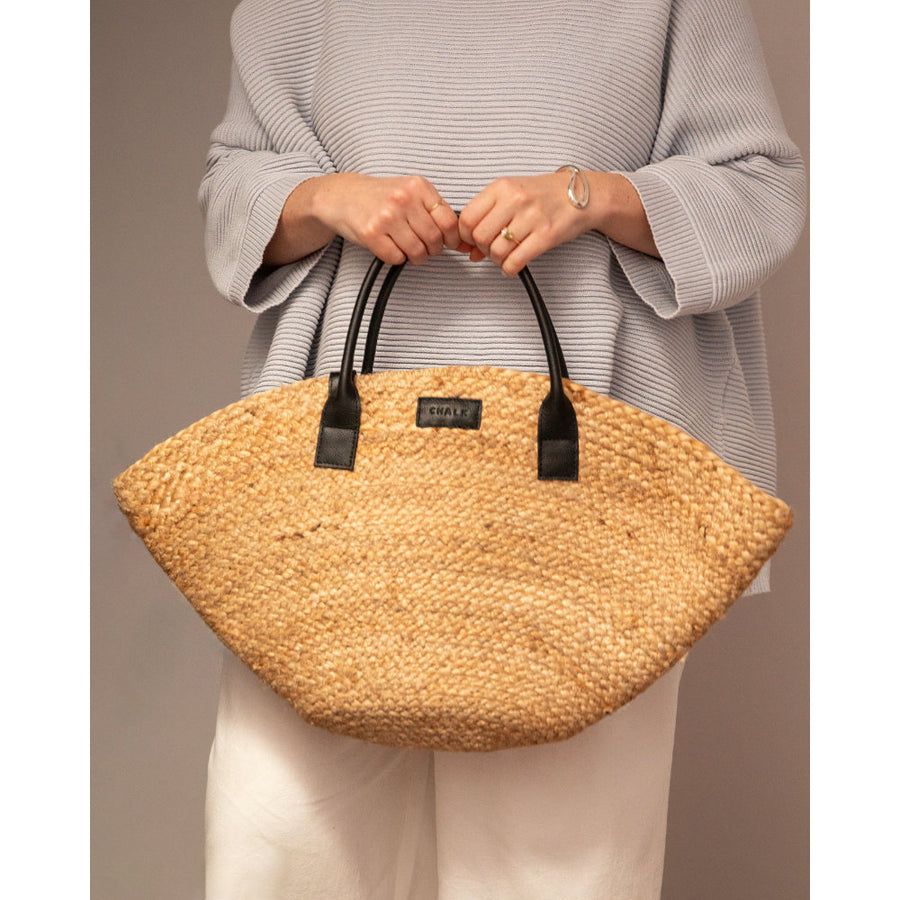 Chalk Bromley Jute Bag - Natural Black
