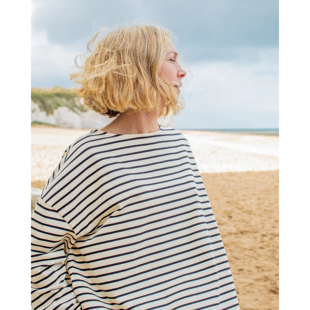 Chalk Bryony  Stripe Top Black / Cream