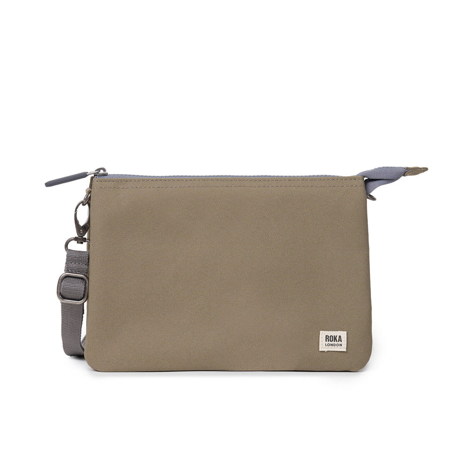 Roka Carnaby Crossbody Taupe XL Recycled Canvas Bag