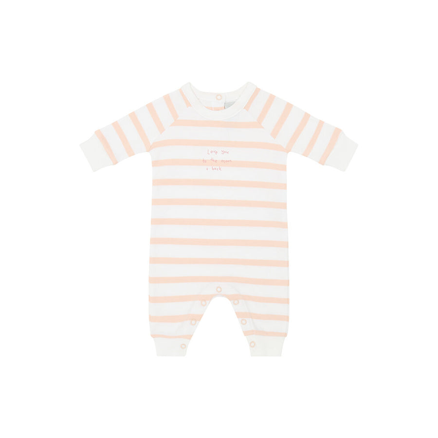 Bob and Blossom Pink “love you to the moon and back” Striped All in One SS604