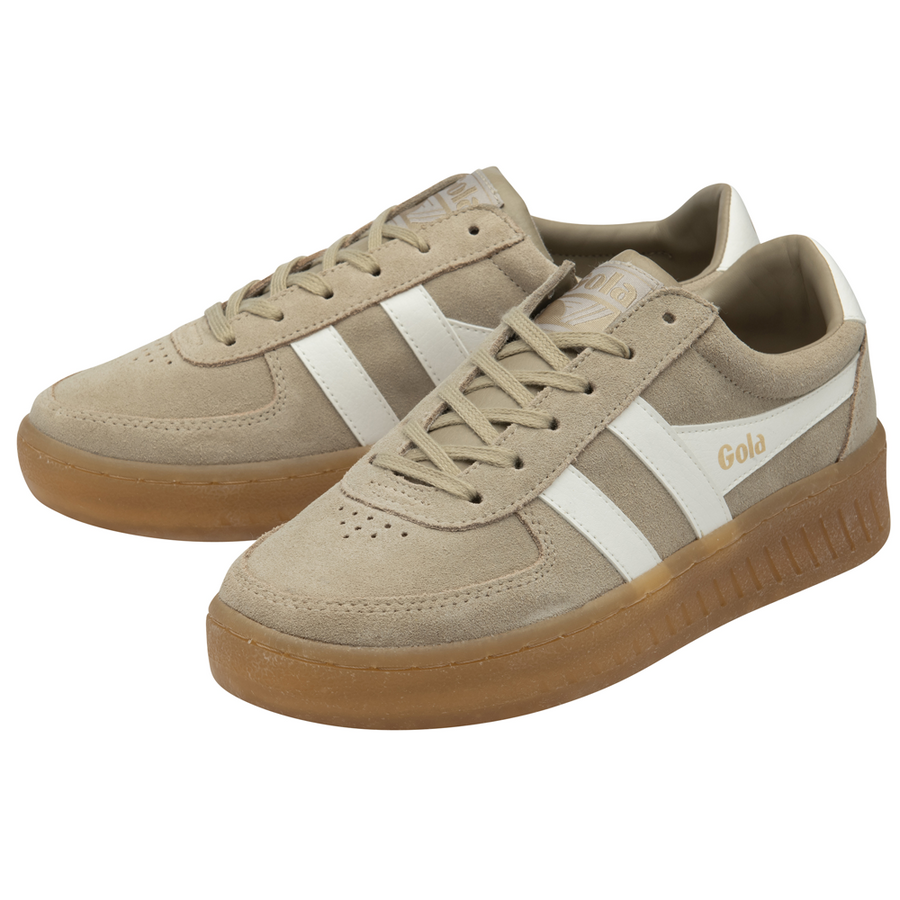 Gola Grandslam Suede Bone/Off White/Gum Womens Trainers