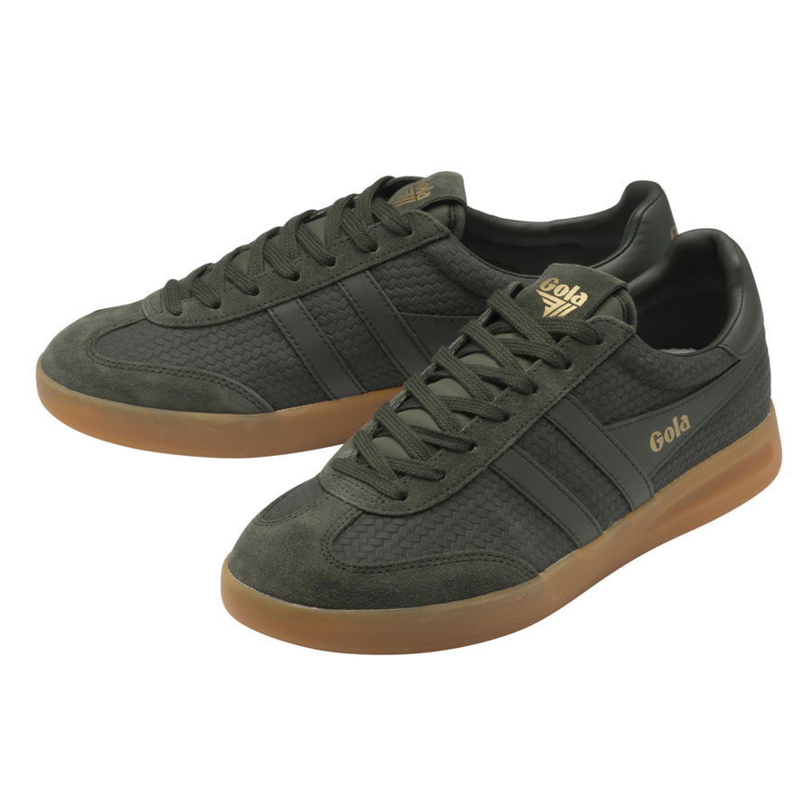 Gola Cyclone Marque Dark Khaki/Gum Mens Trainers