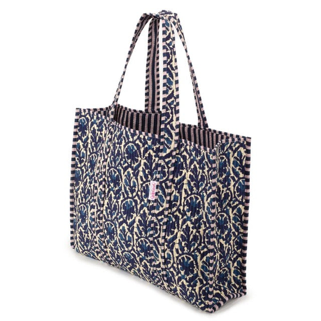 Elie Beaumont Cotton Tote Indigo Ikat SCT8001.7