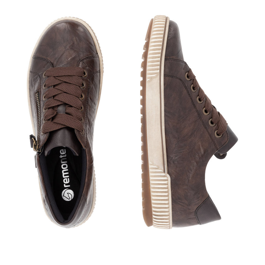 Remonte D0700-25 Brown Wide Fit Waterproof Casual Shoes