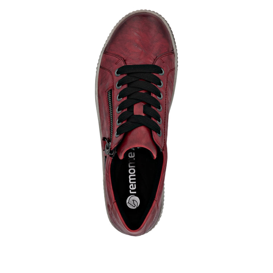 Remonte D0700-36 Burgundy Wide Fit Waterproof Casual Shoes