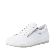Remonte D0700-80 White Lace Up/Zip Waterproof Sneaker