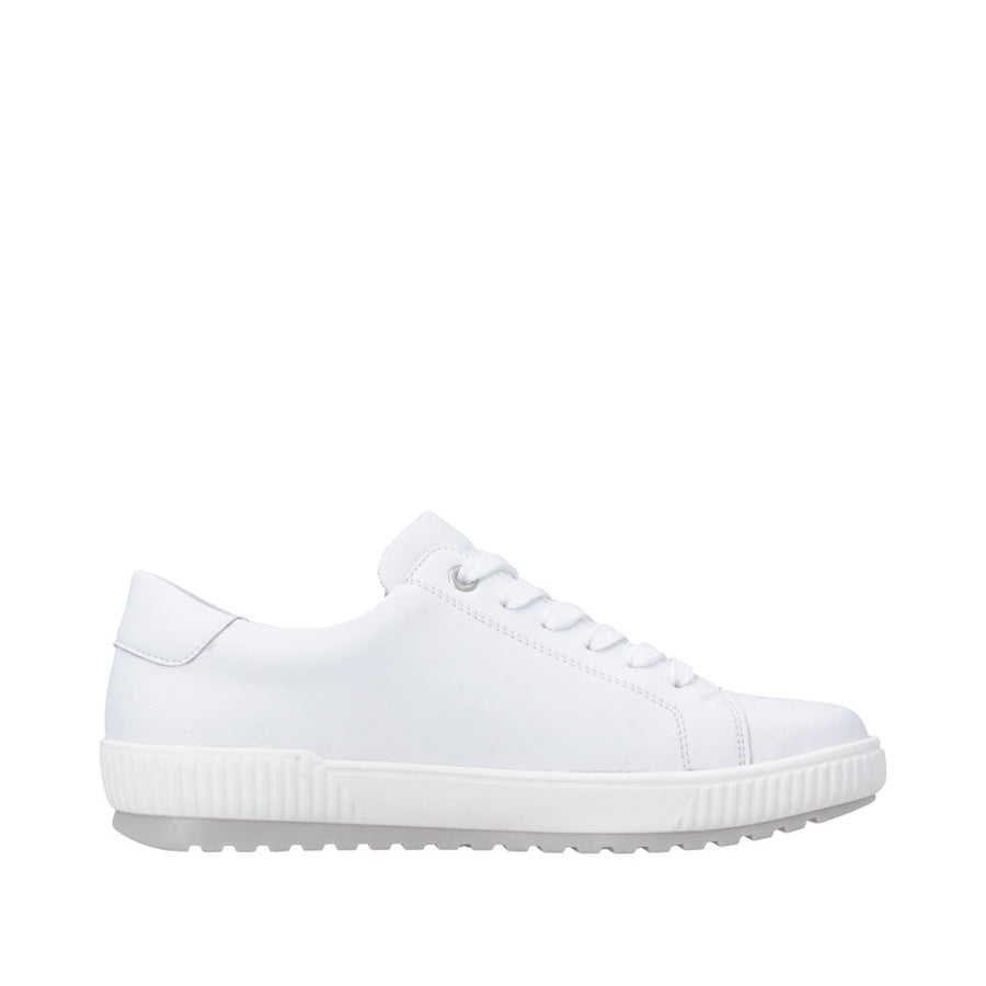 Remonte D0700-80 White Lace Up/Zip Waterproof Sneaker