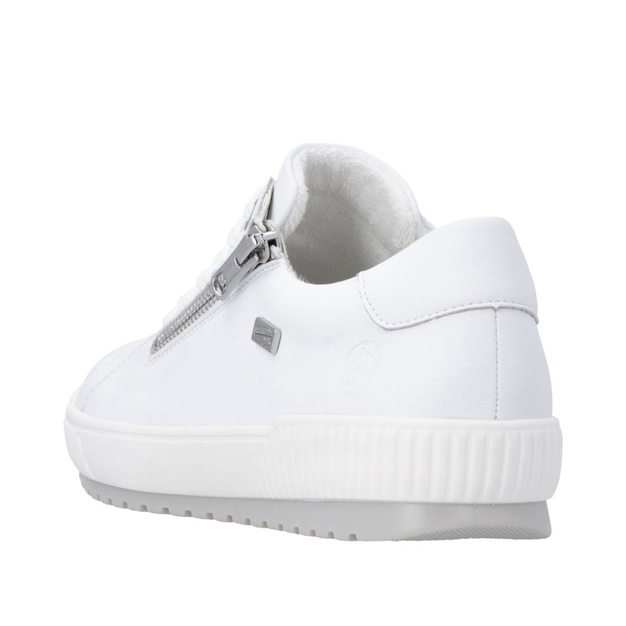 Remonte D0700-80 White Lace Up/Zip Waterproof Sneaker