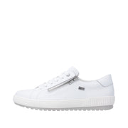 Remonte D0700-80 White Lace Up/Zip Waterproof Sneaker