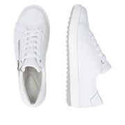 Remonte D0700-80 White Lace Up/Zip Waterproof Sneaker