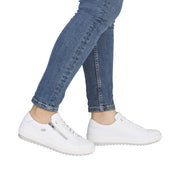 Remonte D0700-80 White Lace Up/Zip Waterproof Sneaker