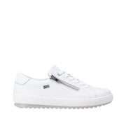 Remonte D0700-80 White Lace Up/Zip Waterproof Sneaker