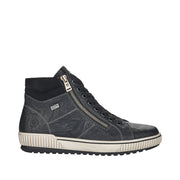 Remonte D0772-01 Black Wide Fit Waterproof Zip & Lace Up Boots