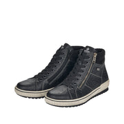 Remonte D0772-01 Black Wide Fit Waterproof Zip & Lace Up Boots