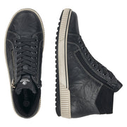 Remonte D0772-01 Black Wide Fit Waterproof Zip & Lace Up Boots
