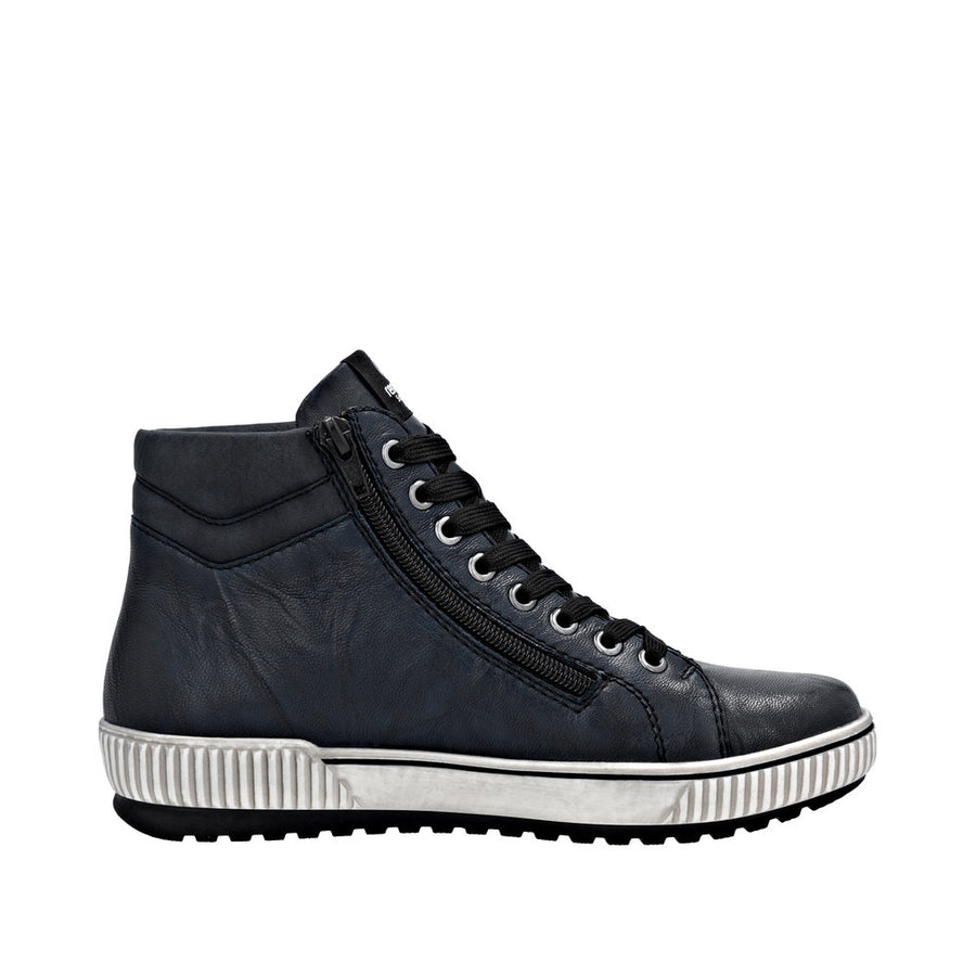 Remonte D0772-15 Navy Wide Fit Waterproof Zip & Lace Up Boots