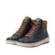 Remonte D0772-16 Waterproof Wide Fit Navy/Tan Boots