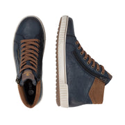 Remonte D0772-16 Waterproof Wide Fit Navy/Tan Boots
