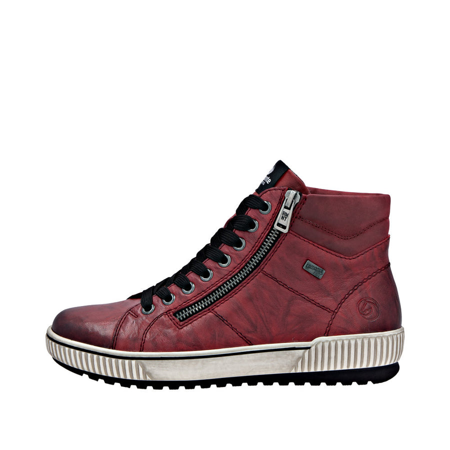 Remonte D0772-36 Red Wide Fit Waterproof Zip &  Lace Up Boots