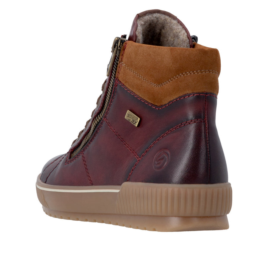 Remonte D0772-37 Waterproof Wide Fit Wine Boots