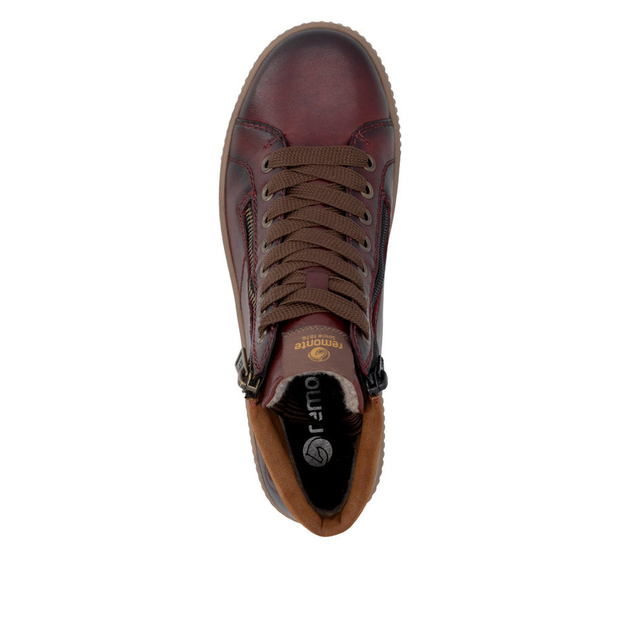 Remonte D0772-37 Waterproof Wide Fit Wine Boots