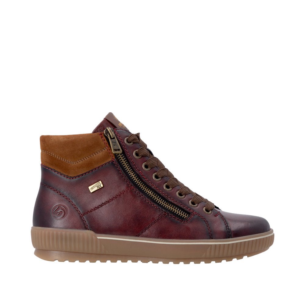 Remonte D0772-37 Waterproof Wide Fit Wine Boots