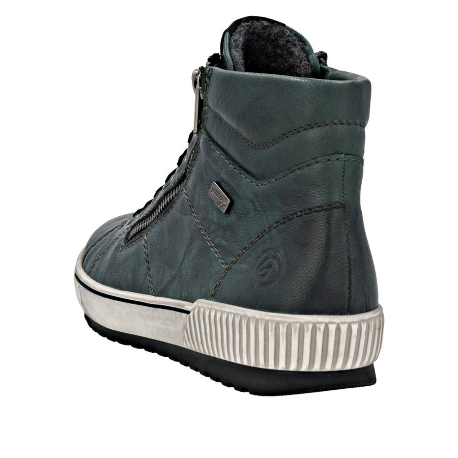 Remonte D0772-54 Green Wide Fit Waterproof Zip & Lace Up Boots