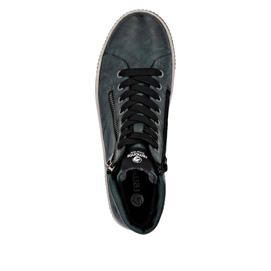 Remonte D0772-54 Green Wide Fit Waterproof Zip & Lace Up Boots