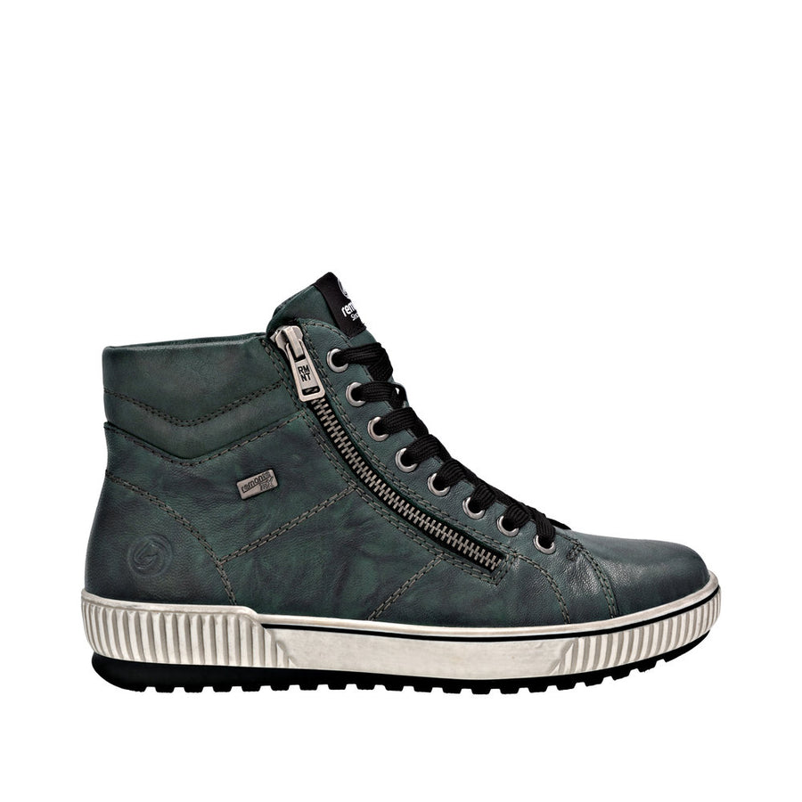 Remonte D0772-54 Green Wide Fit Waterproof Zip & Lace Up Boots