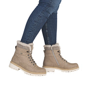 Remonte D0B81-20 Wide Fit Waterproof  Beige Boots