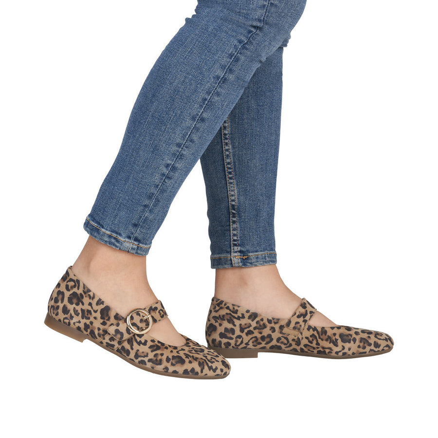 Remonte D0K14-90 Brown Leopard Print Mary Jane Shoe