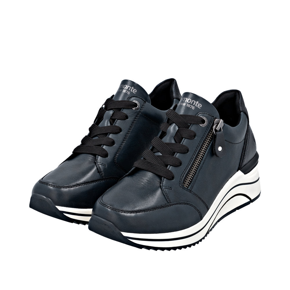 Remonte D0T03-15 Navy Wide Fit Wedge Shoes