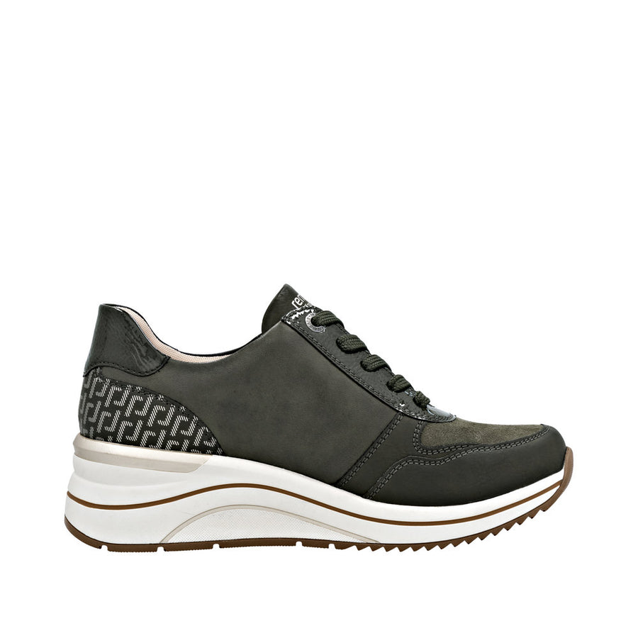 Remonte D0T16-54 Green Wide Fit Wedge Shoes