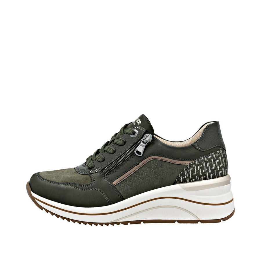Remonte D0T16-54 Green Wide Fit Wedge Shoes
