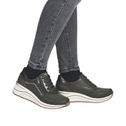 Remonte D0T16-54 Green Wide Fit Wedge Shoes