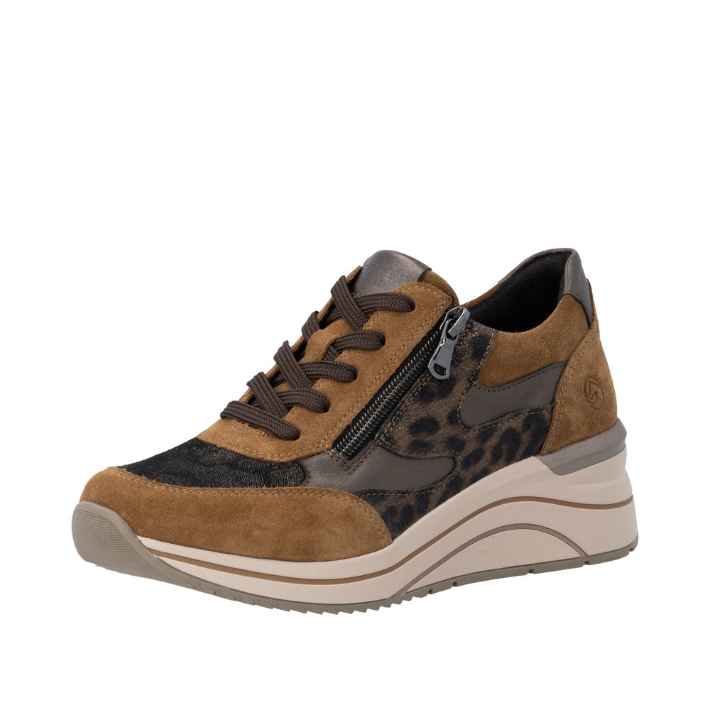 Remonte D0T23-24 Brown Wide Fit Wedge Sneakers