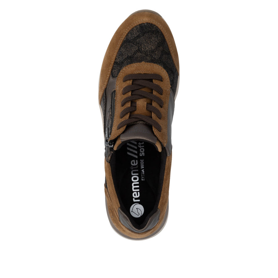 Remonte D0T23-24 Brown Wide Fit Wedge Sneakers